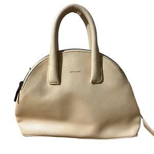 Nemesis vegan leather crossbody satchel bag in Taupe